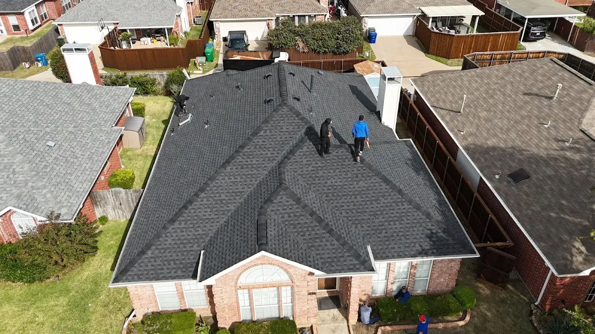 Slate & Tile Roof Repair work in progress on a College Station property